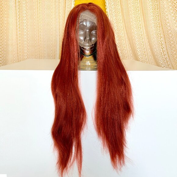 Copper Red Straight 29" Lace Front Free Part Synthetic Wig - Picture 3 of 12